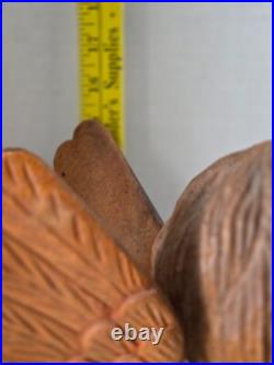 Vintage Hand Carved Wood Cherub Angel Putti Sitting Sculpture Folk Art Large 15