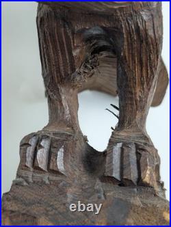 Vintage Hand Carved Wood Eagle Sculpture Flying Bird Folk Art Statue 12 Vintage Hand Carved Wood Eagle Sculpture Flying Bird Folk Art Statue 12