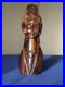 Vintage Hand Carved Wood Female Bust Sculpture Modernist MCM Decor