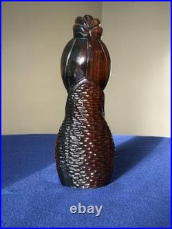 Vintage Hand Carved Wood Female Bust Sculpture Modernist MCM Decor