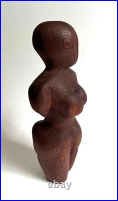 Vintage Hand Carved Wood Female Sculpture 10 Primitive Art