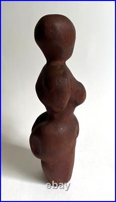 Vintage Hand Carved Wood Female Sculpture 10 Primitive Art