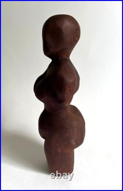 Vintage Hand Carved Wood Female Sculpture 10 Primitive Art