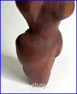Vintage Hand Carved Wood Female Sculpture 10 Primitive Art