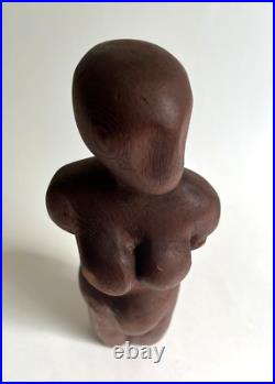 Vintage Hand Carved Wood Female Sculpture 10 Primitive Art