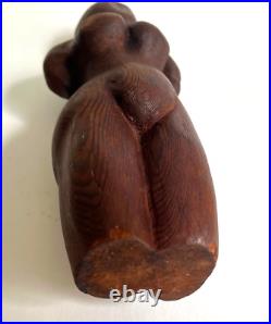 Vintage Hand Carved Wood Female Sculpture 10 Primitive Art