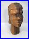 Vintage Hand Carved Wood Head Bust Sculpture Art Solid Wood Wall Mount