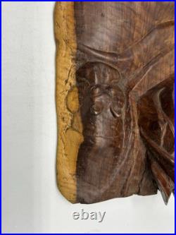 Vintage Hand Carved Wood Hippopotamus Family Sculpture African Art