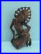 Vintage Hand Carved Wood Indonesian Bali Fan Janger Dancer Sculpture