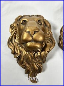 Vintage Hand Carved Wood Lion Head Wall Mount 11 Sculpture Hanging Decor