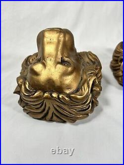 Vintage Hand Carved Wood Lion Head Wall Mount 11 Sculpture Hanging Decor