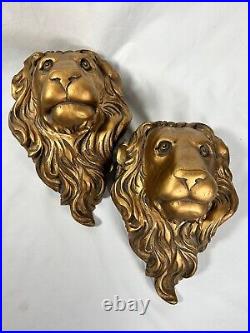 Vintage Hand Carved Wood Lion Head Wall Mount 11 Sculpture Hanging Decor