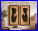 Vintage Hand Carved Wood Praying Figures Wall Art Pair Mid Century Asian Decor