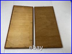Vintage Hand Carved Wood Praying Figures Wall Art Pair Mid Century Asian Decor
