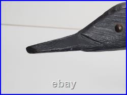 Vintage Hand Carved Wood Primitive Duck Decoy Sculpture Folk Art Signed 24