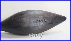 Vintage Hand Carved Wood Primitive Duck Decoy Sculpture Folk Art Signed 24