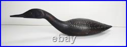 Vintage Hand Carved Wood Primitive Duck Decoy Sculpture Folk Art Signed 24