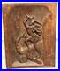 Vintage Hand-Carved Wood Relief Wall Art Warrior Figure Battling Giant