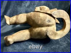 Vintage Hand Carved Wood Santos Style Angelic Putti Sculpture 16H