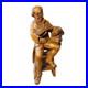Vintage Hand Carved Wood Scholar Gentleman with Books Folk Art Library Decor 16