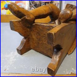 Vintage Hand Carved Wood Scholar Gentleman with Books Folk Art Library Decor 16