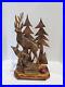 Vintage Hand Carved Wood Sculpture Elk Deer Stag Black Forest Style 15