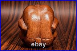 Vintage Hand Carved Wood Sculpture Embrace Solitude Modern Minimalist Abstract