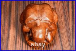 Vintage Hand Carved Wood Sculpture Embrace Solitude Modern Minimalist Abstract