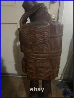 Vintage Hand Carved Wood Statue Exquisite Detail Sculpture