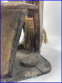 Vintage Hand Carved Wood Tiki Tribal Art Voodoo Man Magazine Rack Sculpture 18