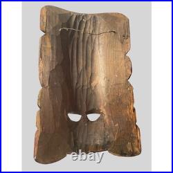 Vintage Hand Carved Wood Wall Hanging Mask Cobra on Top Wooden Sculpture Art 15