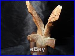 Vintage Hand Carved Wooden Deer Animal Figure Ornament Sculpture