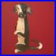 Vintage Hand-Carved Wooden Dog Sculpture Standing Upright Folk Art Figurine