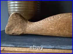 Vintage Hand Carved Wooden Sperm Whale Sculpture Primitive Folk Art Heavy Wood