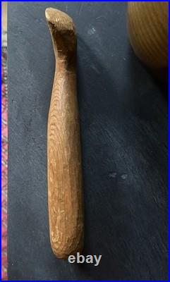 Vintage Hand Carved Wooden Sperm Whale Sculpture Primitive Folk Art Heavy Wood