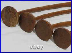 Vintage Hand Carved Wooden Tulip Flower 22 Sculpture Vase MCM Decor