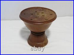 Vintage Hand Carved Wooden Tulip Flower 22 Sculpture Vase MCM Decor