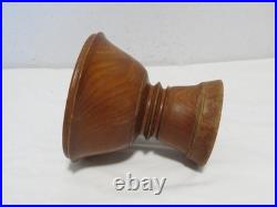 Vintage Hand Carved Wooden Tulip Flower 22 Sculpture Vase MCM Decor