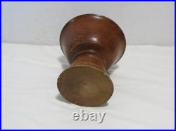 Vintage Hand Carved Wooden Tulip Flower 22 Sculpture Vase MCM Decor