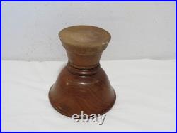 Vintage Hand Carved Wooden Tulip Flower 22 Sculpture Vase MCM Decor