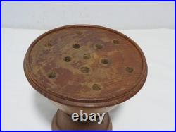 Vintage Hand Carved Wooden Tulip Flower 22 Sculpture Vase MCM Decor