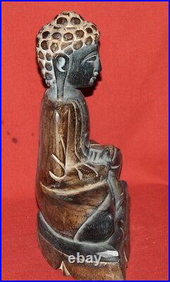 Vintage Hand Carving Wood Budha Statuette