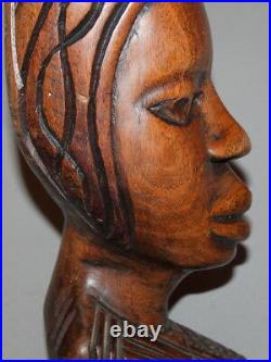 Vintage Hand Carving Wood Head Bust Statue