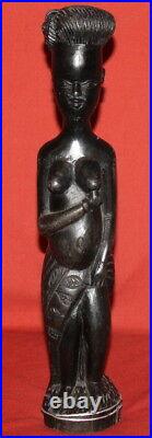Vintage Hand Carving Wood Nude Woman Statuette