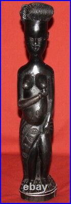 Vintage Hand Carving Wood Nude Woman Statuette