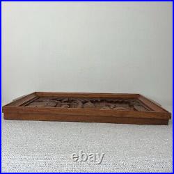 Vintage Hand Crafted Carved Wood Wall Hanging Philippine Village Farming