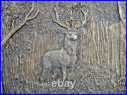 Vintage Hand Made English Hunting Scene Metal Sculpture Art with Wood Frame 16