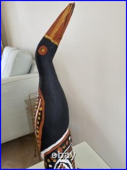 Vintage HandCarved Wood Tiwi Birds And Spirits Sculpture