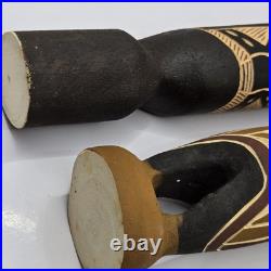 Vintage HandCarved Wood Tiwi Birds And Spirits Sculptures Bird 11H, Totem 10H