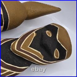 Vintage HandCarved Wood Tiwi Birds And Spirits Sculptures Bird 11H, Totem 10H